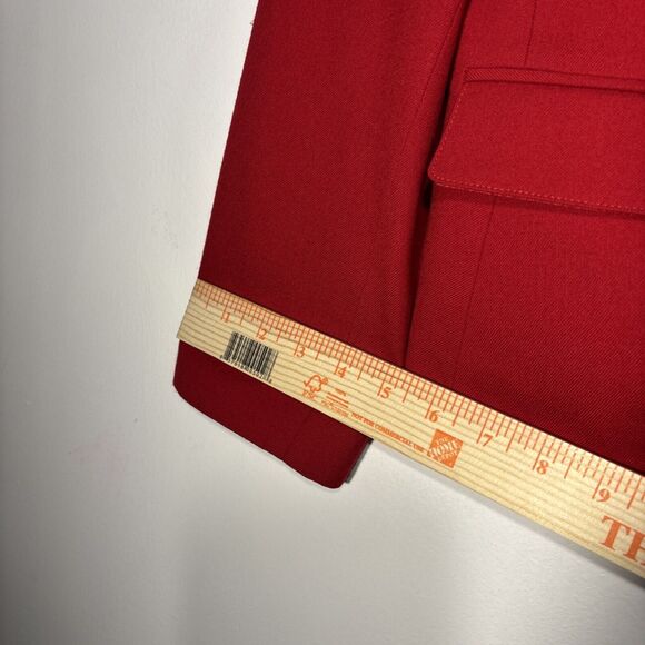 VTG 80's Talbots Womens 100% Wool Red Jacket Blazer Golden Buttons Hong Kong Sz8 - Picture 8 of 14